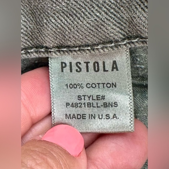 Pistola Gigi Low-Rise Cut-Off Distressed in Washed Olive Green Size 27 - Picture 11 of 15